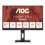 AOC - MONITOR AOC LCD IPS LED 27" WIDE FRAMELESS 27E3QAF 4ms MM FHD 1000:1 BLACK REG.ALT. Pivot VGA HDMI DP HUB USB Vesa Fino:30/04(27E3QAF)