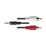 ATLANTIS LAND - CAVO AUDIO STEREO ATLANTIS P019-AV303-12N-1.5 Conn.3.5mm/2x RCA - M/M- Lunghezza 1.5mt-EAN 8026974015897(P019-AV303-12N-1.5)
