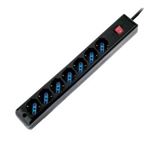 ATLANTIS LAND - MULTIPRESA 7P ATLANTIS P011-SL3007-B (7 Schuko/ITA-Bipasso) +Interr. NERA - / EAN 8026974013381 -Gar.2 Anni-(P011-SL3007-B)