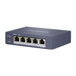 HIKVIS - SWITCH 4P LAN Gigabit HIKVISION DS-3E0505HP-E 4P PoE + 1P RJ45 + 1 Uplink - Desktop - 802.3af/at/bt,1P supp. Hi-PoE 6 Fino:31/10(DS-3E0505HP-E)