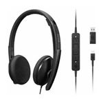 LENOVO - CUFFIE+MICROFONO LENOVO Cablate VoIP (UC/Zoom) 4XD1M39028 tecnologiaEPOS plug-and-play cavo 1,8mt-2Y da USBc a USB-A(4XD1M39028)