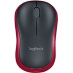 LOGITECH - MOUSE LOGITECH Retail M185 WIRELESS OTTICO NERO/ROSSO USB P/N 910-002237(910-002237)