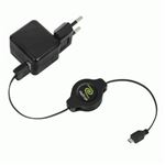 RETRAK - ALIMENTATORE USB da CASA 1P RETRAK EUCHGWSCM5 + Cavo100cm USB-microUSB retrattile Nero Out:1,0A 0816983010291(EUCHGWSCM5)