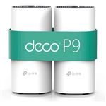 TP-LINK - Wireless ROUTER AC1200 Home Hybrid Mesh TP-LINK DECO P9(2-pack) con powerline AV1000 2P Gigabit 1P USB 2 ant.int.- MU-MIMO(Deco P9(2-pack))