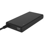 ITEK - Alimentatore Universale ITEK ITNBAC90 Slim per NB 90W con 12 conn.,  porta USB 5V1A, 100/240VAC, 9. 5/24VDC (Gomma soft-touch)(ITNBAC90)
