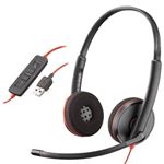 PLANTRONICS -  BLACKWIRE C3220 USB-A CUFFIE CON FILO MIC. CONTROLLO CHI. VOL. MUSICA NOISE CANC. BLACK (209745-201)