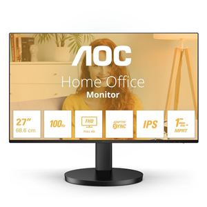 AOC - MONITOR AOC LCD IPS 100Hz 27" WIDE FRAMELESS 27B3HA2 1ms MM FHD 3000:1 BLACK VGA HDMI Vesa Fino:29/08(27B3HA2)
