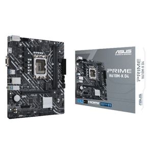 ASUSTEK - MB ASUS PRIME H610M-K D4 H610 LGA1700 2xDDR4DC-3200  HDMI D-SUB 1xPCIe4.0x16 4xSATA3 M2 GBLAN USB3.2 mATX  90MB1A10-M Fino:30/06(90MB1A10-M0EAY0)