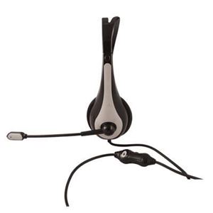 ATLANTIS LAND - CUFFIA+MICROFONO ATLANTIS P003-VA5100-G con REGOLATORE DI VOLUME E INSERTO GRIGIO EAN 8026974013633 -GARANZIA 2 ANNI-(P003-VA5100-G)