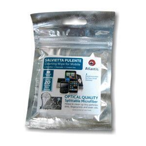 ATLANTIS LAND - KIT PULIZIA CELLULARE/PALMARI ATLANTIS P002-CLWP-02 contenente 20 salviettine in microfobra - No liquidi - EAN 8026974015187(P002-CLWP-02)