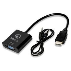 ATLANTIS LAND - ADATTATORE HDMI VGA cm.20 ATLANTIS A04-HDMI_VGA con audio analogico - Risol.1920x1080@64Hz(A04-HDMI_VGA)