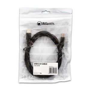 ATLANTIS LAND - CAVO USB2.0 A-B M/M 3Mt  ATLANTIS P019-UB2-ABMM-3(P019-UB2-ABMM-3)