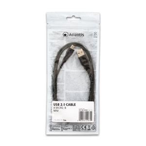 ATLANTIS LAND - CAVO USB2.0 A-MICRO B M/M 1Mt  ATLANTIS P019-UB2-AMMM-1(P019-UB2-AMMM-1)