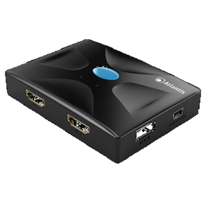 ATLANTIS LAND - Deviatore KVM HDMI Switch USB ATLANTIS P021-MTHK02 (tast.mpouse) a 2P -incl.2 cavi di colleg.Non necessita di alimentazione.(P021-MTHK02)