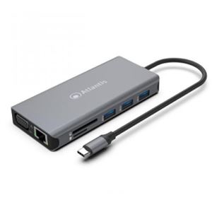 ATLANTIS LAND - DOCKING STATION Type_C ATLANTIS A04-TC_DK46 HDMI2.0 sup.4K+VGA+Lan Gigabit+3xUSB3.0+1x Type_C USB3.0+ 1xType_C PD v3.0(A04-TC_DK46)