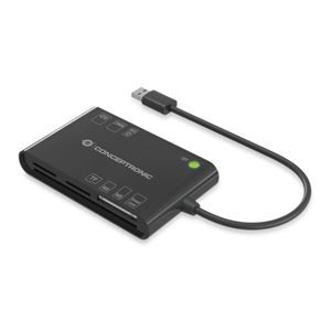 CONCEPTRONIC - LETTORE SMART CARD All in One CONCEPTRONIC BIAN01B supp.schede ISO7816 classe A/B/C-comp.con SD,micro SD/T-Flash,MMC,MS,M2 e SIM(BIAN01B)