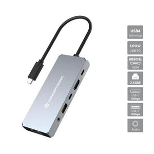 CONCEPTRONIC - DOCKING STATION 6in1 CONCEPTRONIC DONN22G USB4 - 40Gbps, 8K 60Hz HDMI, 2.5GbE LAN, USB-A 10Gbps, USB-C 10Gbps, 100W U Fino:30/06(DONN22G)