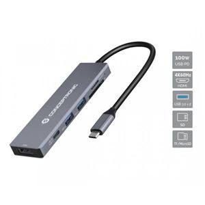 CONCEPTRONIC - DOCKING STATION 6in1 CONCEPTRONIC DONN23G USB3.2 Gen 1 - 2 USB3.0 - USB PD da 100W-HDMI 4K 60 Hz- SD-TF/MicroSD(DONN23G)