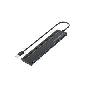 CONCEPTRONIC - Hub USB3.0 7P CONCEPTRONIC HUBBIES19BP con alimentatore-cavo 90 cm- interr.di alimentazione individ. USB 3.2 Gen 1(HUBBIES19BP)