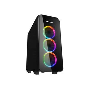 COUGAR - CABINET MIDI TOWER COUGAR 385GMU0 PURITAS RGB NERO 218x520x490mm 7SLOT 2x3,5" 4x2,5" VETRO 3xFAN RGB(385GMU0)
