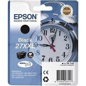 EPSON - CARTUCCIA EPSON 27XXL "Sveglia" C13T27914012 NERO X WF-7110DTW/7610DWF/7620DTWF/3620DWF/3640DTWF(C13T27914012)