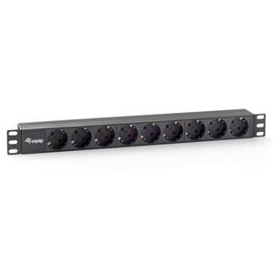 EQUIP - STRISCIA MULTIPRESA 9P EQUIP 333282 NERA CEE7/4 con cavo 1,8mt - Per Rack 19"-EAN: 4015867157800(333282)