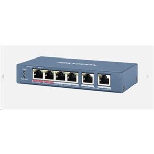 HIKVIS - SWITCH 4P LAN 10/100M RJ45 PoE + 2P 10/100M RJ45 HIKVISION DS-3E0106HP-E Unmanaged - 802.3af/at/bt - Metallico Fino:31/07(DS-3E0106HP-E)