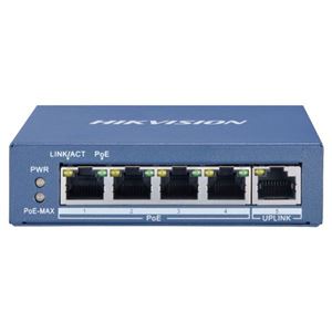 HIKVIS - SWITCH 4P LAN Gigabit HIKVISION DS-3E0505P-E/M 4P PoE + 1P Uplink - Desktop - Metallico- QOS - 35W Fino:30/06(DS-3E0505P-E/M)