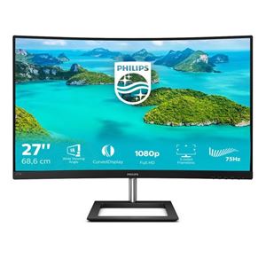 PHILIPS - MONITOR PHILIPS LCD VA CURVED LED 27" Wide 272E1CA/00 4ms SoftBlue MM FHD 3000:1 BLACK VGA HDMI DP Vesa Fino:26/09(272E1CA/00)