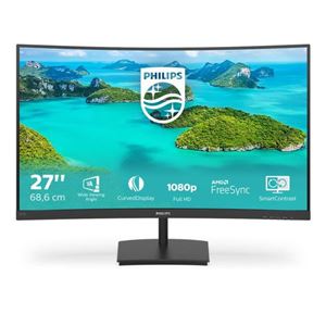 PHILIPS - MONITOR PHILIPS LCD VA CURVED LED 27" Wide 271E1SCA/00 4ms SoftBlue MM FHD 3000:1 BLACK VGA HDMI Vesa 2Y  Fino:29/08(271E1SCA/00)