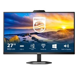 PHILIPS - MONITOR PHILIPS LCD IPS LED 27" Wide 27E1N5600HE/00 4ms LowBlue MM QHD 1000:1 BLACK HDMI DP USB-C WEBCAM REG.ALT. PIV Fino:29/08(27E1N5600HE/00)