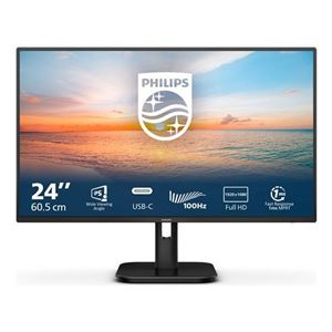 PHILIPS - MONITOR PHILIPS LCD IPS LED 100Hz 23.8" Wide 24E1N1300A/00 4ms MM FHD 1300:1 BLACK HDMI USB-C Hub USB Vesa Fino:29/08(24E1N1300A/00)