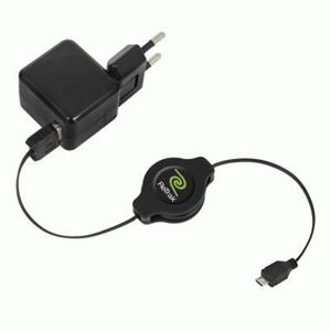 RETRAK - ALIMENTATORE USB da CASA 1P RETRAK EUCHGWSCM5 + Cavo100cm USB-microUSB retrattile Nero Out:1,0A 0816983010291(EUCHGWSCM5)