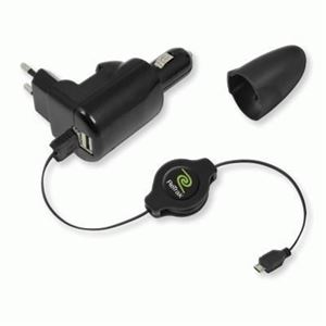 RETRAK - ALIMENTATORE USB da AUTO/CASA 2P RETRAK EUCHG41M5 +Cavo USB-MicroUSB 100cm retrattile Nero Out:1,2A 0816983010307(EUCHG41M5)