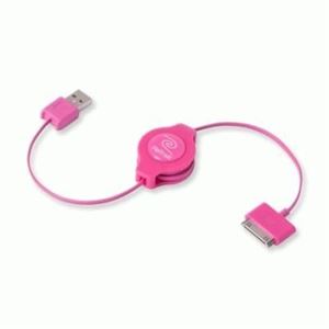 RETRAK - CAVO IPOD E IPHONE RETRATTILE USB 2.0 SYNC/CHARGE EUIPODUSBPK ROSA RETRAK 816983011175(EUIPODUSBPK)