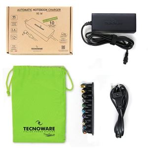 TECNOWARE - ALIMENTATORE CASA X NB UNIVERSALE TECNOWARE FAU17610 95W NERO IN=100/230VAC OUT=12-->24VDC AUTOM. CON 10 CONNETT.(FAU17610)