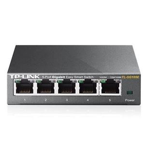 TP-LINK - SWITCH 5P LAN Gigabit TP-LINK TL-SG105E Easy Smart IGMP Snooping,MTU/port/Tag-based VLAN QoS -Garanzia a vita(TL-SG105E)