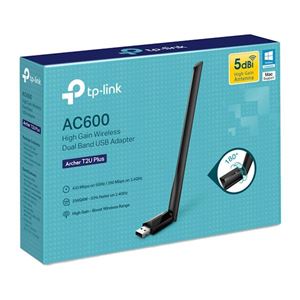 TP-LINK - Adattatore Wireless AC600 Dual Band TP-LINK Archer T2U Plus USB2.0 200Mbps a 2.4Ghz + 433Mbps a 5Ghz 1 ant.(Archer T2U Plus)