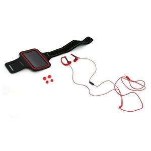 PLATINET - AURICOLARI CON MICROFONO SPORT ARMBAND RED(PM1070R)