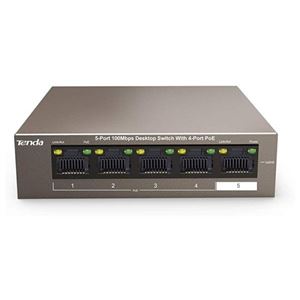 TENDA - SWITCH 5P LAN 10/100M TENDA TEF1105P-4-63W Desktop  4P PoE - GARANZIA 3 ANNI(TEF1105P-4-63Wv2.0)