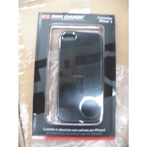 SWISS CHARGER - CUSTODIA X APPLE IPhone 5 SCP20038 SWISS CHARGER IN ALLUMINIO NERO SATINATO(SCP20038)