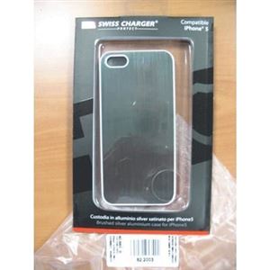 SWISS CHARGER - CUSTODIA X APPLE IPhone5 SCP60038 SWISS CHARGER IN ALLUMINIO SILVER SATINATO(82.2003)
