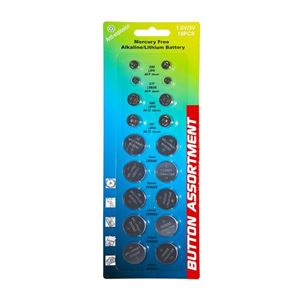 LINK - ASSORTIMENTO 18 BATTERIE A BOTTONE ASSORTITE 2 LR41, 2 LR626, 2 LK43, 2 LR44, 4 CR2032, 4 CR2025, 2 CR2016(PK10024)