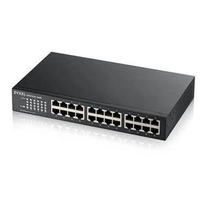 ZYXEL - SWITCH 24P LAN GIGABIT ZYXEL GS1100-24E-EU0103F Switch Unmanaged, 24P Giga Desktop/Rack (Design senza ventole) GARANZ Fino:30/06(GS1100-24E-EU0103F)