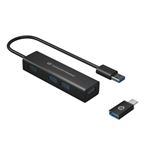 CONCEPTRONIC - Hub USB3.0 a 4P con adattatore USB-C CONCEPTRONIC HUBBIES06B -veloc.trasf.5Gb/s Fino:30/09(HUBBIES06B)