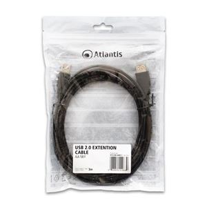 ATLANTIS - CAVO PROLUNGA USB2.0 AA M/F 3Mt  ATLANTIS P019-UB2-AAMF-3(P019-UB2-AAMF-3)